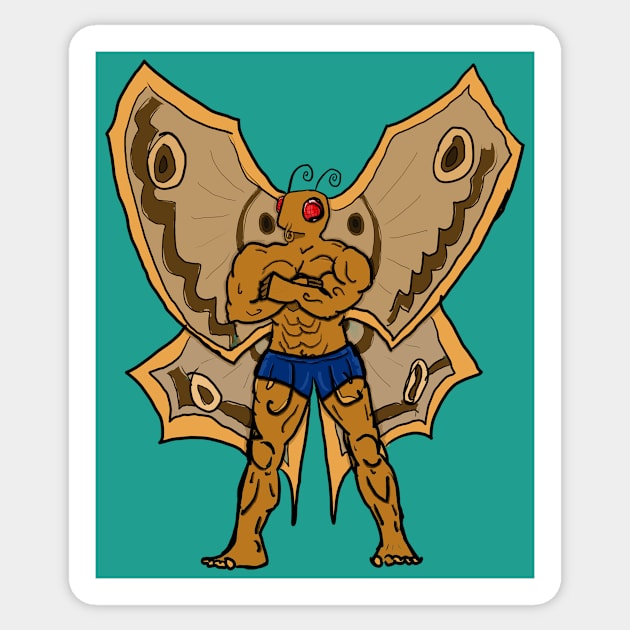 Buff Mothman - No Background Sticker by KatsMind